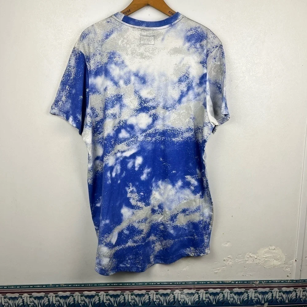 rise As 1ne Mens Short Sleeve Graphic Tee Blue White Cloud - Picture 6 of 11